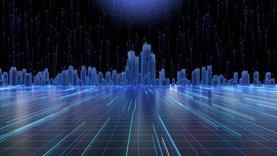 未来城市通讯网络科技科幻创意动态视频