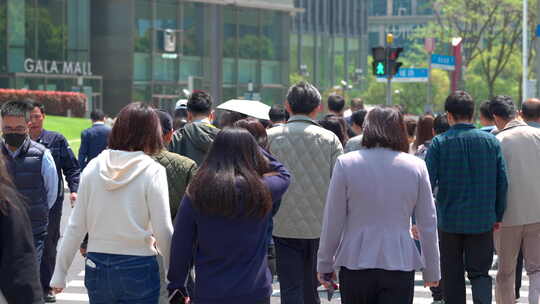 城市白领打工人上班下班视频素材模板下载