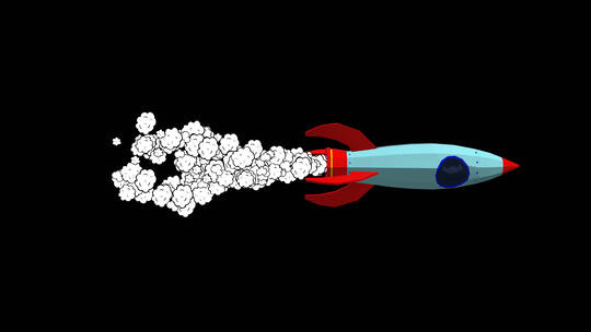 卡通火箭视频素材模板下载