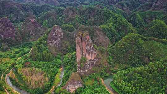 湖南邵阳崀山丹霞地貌航拍