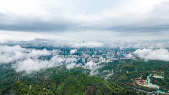 深圳福田CBD平流雾延时摄影