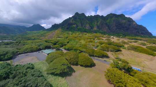 FPV穿越机无人机航拍森林高山大海海岛沙滩视频素材模板下载