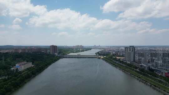 航拍湖北随州城市建设随州大景