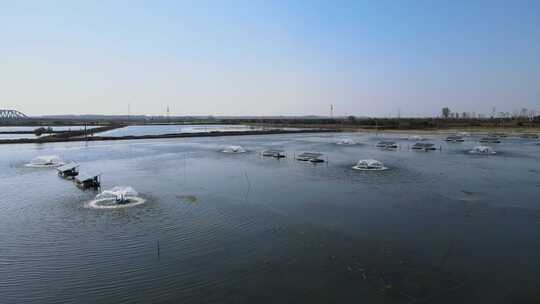 武汉梁子湖螃蟹养殖基地航拍