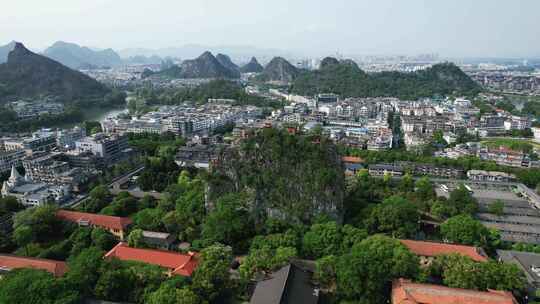 广西桂林独秀峰靖王府5A景区航拍