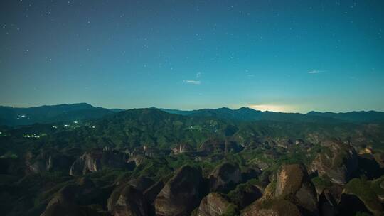 8K桂林丹霞地貌星空星轨延时