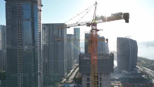 摩天大楼建造建筑工地航拍