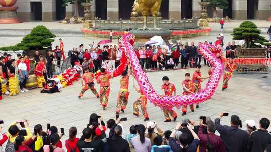 中国民间传统文化表演舞龙舞狮视频素材模板下载