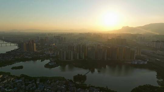 广西贵港城市大景航拍