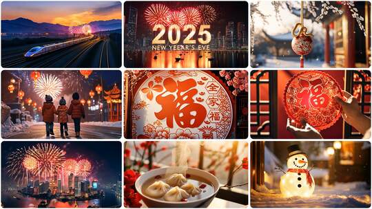 2025年蛇年新年除夕饺子烟花灯笼合集