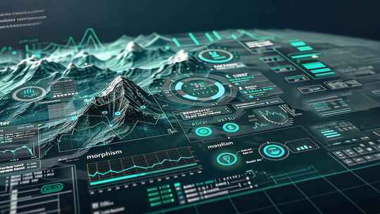 智慧矿山全息蓝图界面 科技赋能可视化山脉