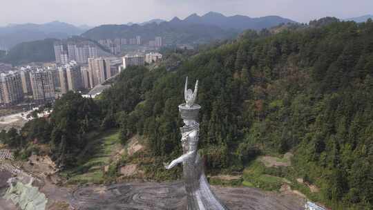 航拍剑河女神像 女神仰阿莎