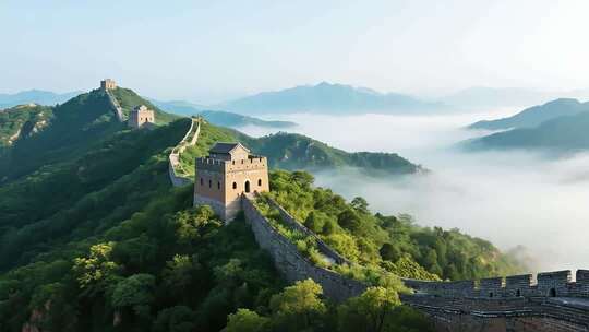 长城山间云雾环绕景观