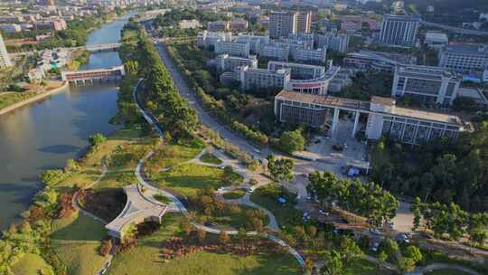 航拍福建理工大学景观