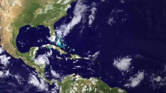 飓风艾琳穿越加勒比海时的天气预报地图