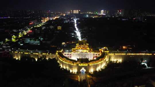 河南洛阳夜景航拍