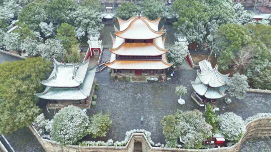 岳阳楼雪景