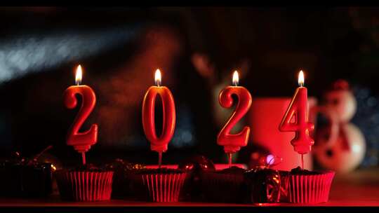 2024新年蜡烛视频素材模板下载