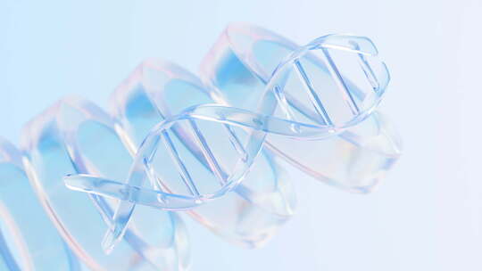 旋转的DNA与分子结构3D渲染视频素材模板下载