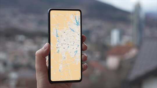 手机屏幕上的美国沃斯堡地图