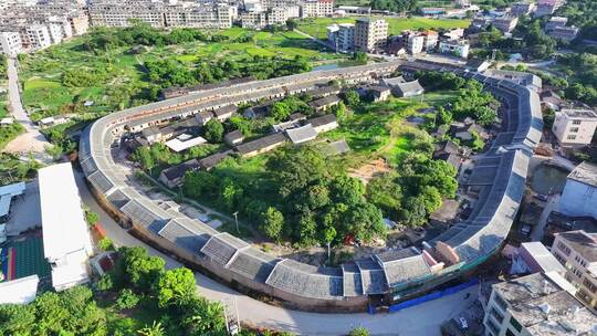 航拍福建漳州平和庄上土楼乡村风光