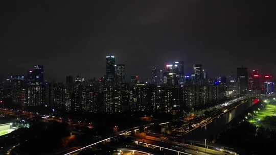 深圳南山区后海夜景航拍