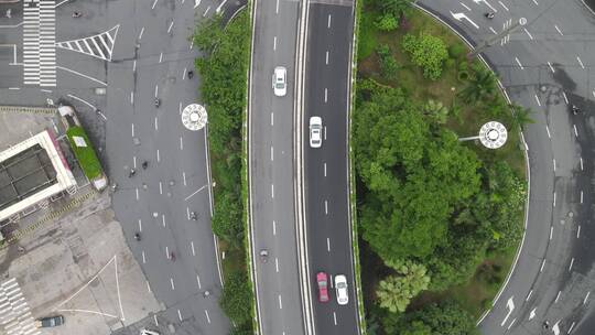 航拍福建漳州城市交通