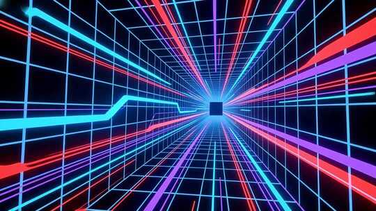 科技线条穿梭网格4K