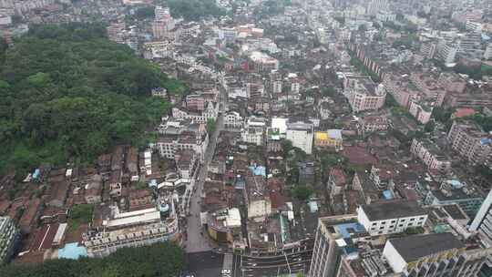 广东中山老城区街道房屋航拍