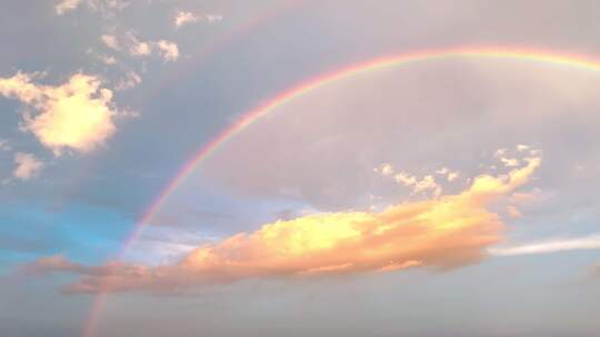 航拍雨后彩虹天空