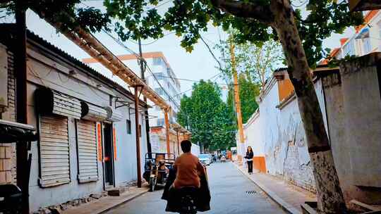 骑行 城市街景 胡同  第一视角 烟火气