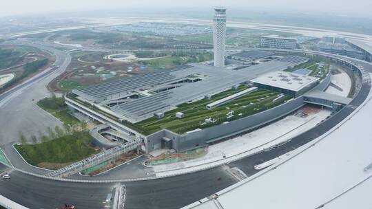 青岛胶东机场建设中航拍镜头