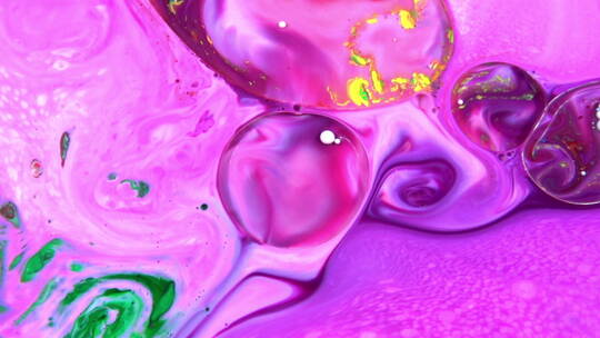 高级紫色流动通透气泡点缀彩色纹理背景
