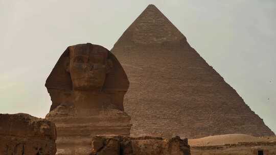 4K-埃及金字塔、狮身人面像视频素材模板下载