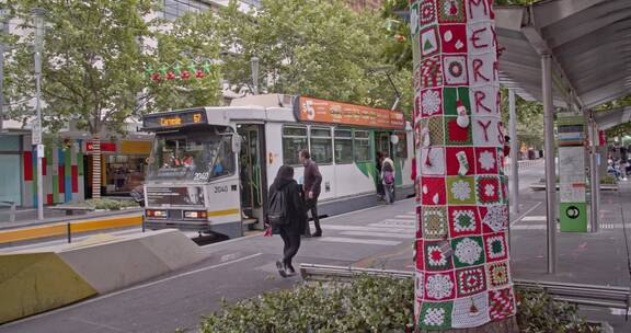 澳大利亚墨尔本街道街景交通