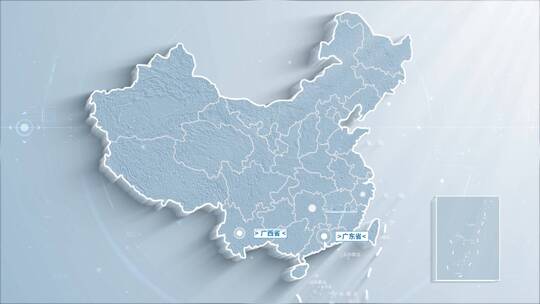 简洁中国白色地图