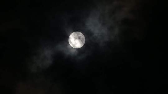 圆月、月色朦胧、夜月、中秋的月亮