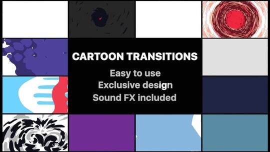 奇妙卡通动画过渡片场AE模板AE视频素材教程下载