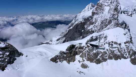 瑞士阿尔卑斯山之巅的旅游景点-少女峰