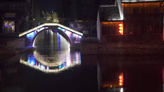 浙江湖州南浔古镇百间楼江南水乡夜景