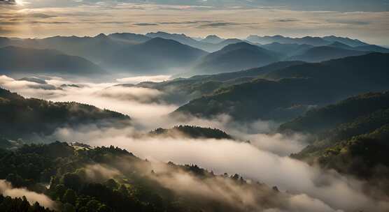 唯美风光日出日落云海风景唯美开场航拍中国