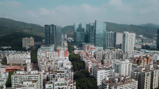 城市改造深圳福田区街景高楼近景