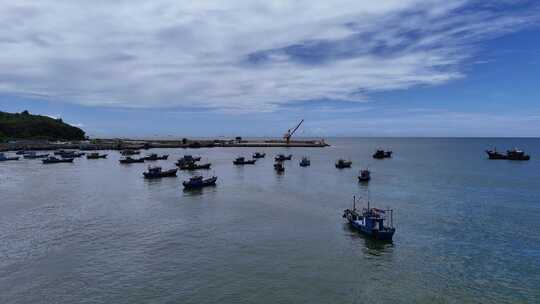 海边渔船大海海洋风景航拍