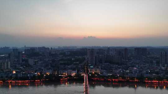 航拍四川乐山夜景