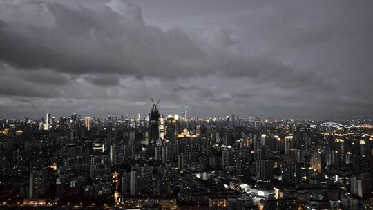 浦西徐汇区夜景航拍视频素材模板下载