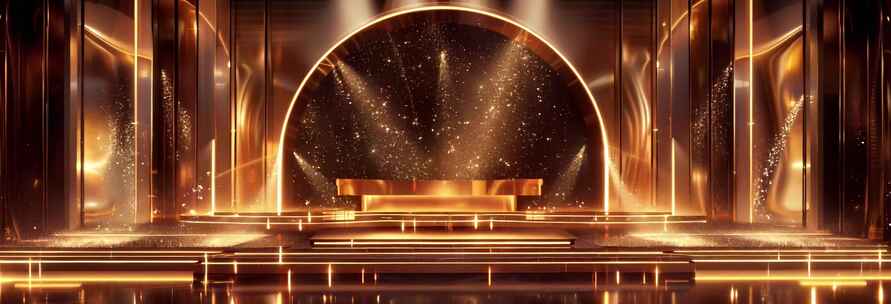 金色粒子舞台背景