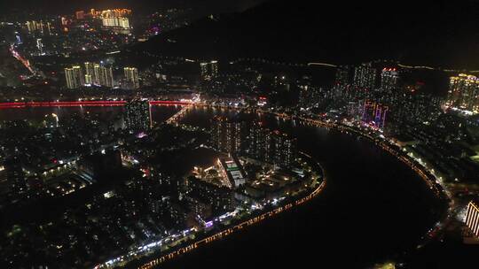 泉州夜景航拍晋江夜景安溪夜景唯美城市夜景