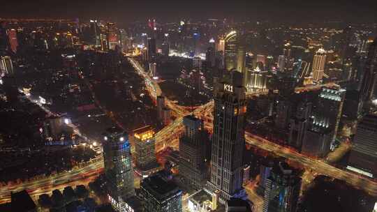 上海外滩陆家嘴夜景航拍延时黄浦区浦东新区