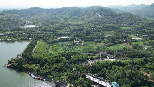 湖北襄阳黄家湾自然风景园航拍