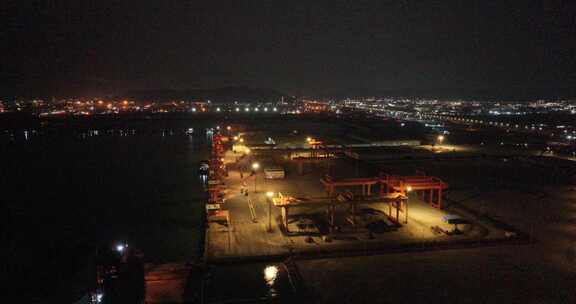 珠海高栏港夜景航拍